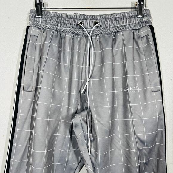 Legend London Track Suit Pants Bottoms Pant Checker Print Stripe - M - Picture 3 of 8
